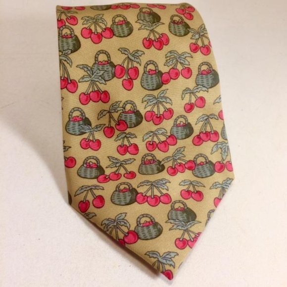 Hermes 7430 HA Cheries Basket Silk Tie - Picture 4 of 6